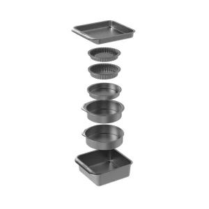 7-pk nonstick bake- og stekesett, stabelbar